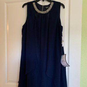 SLNY navy blue dress, size 14 from Macys brand new